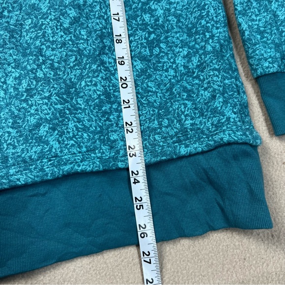 Athleta Hoodie Women XS Blue Sundown Alliance Flower Texture Borealis Sweatshirt - Picture 3 of 8